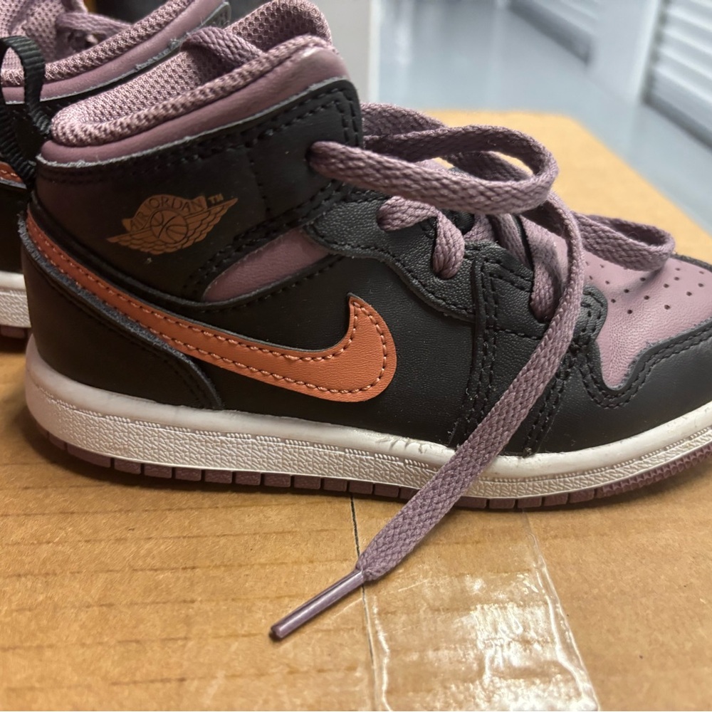 Jordan Black and Orange High-Top Sneakers with Box